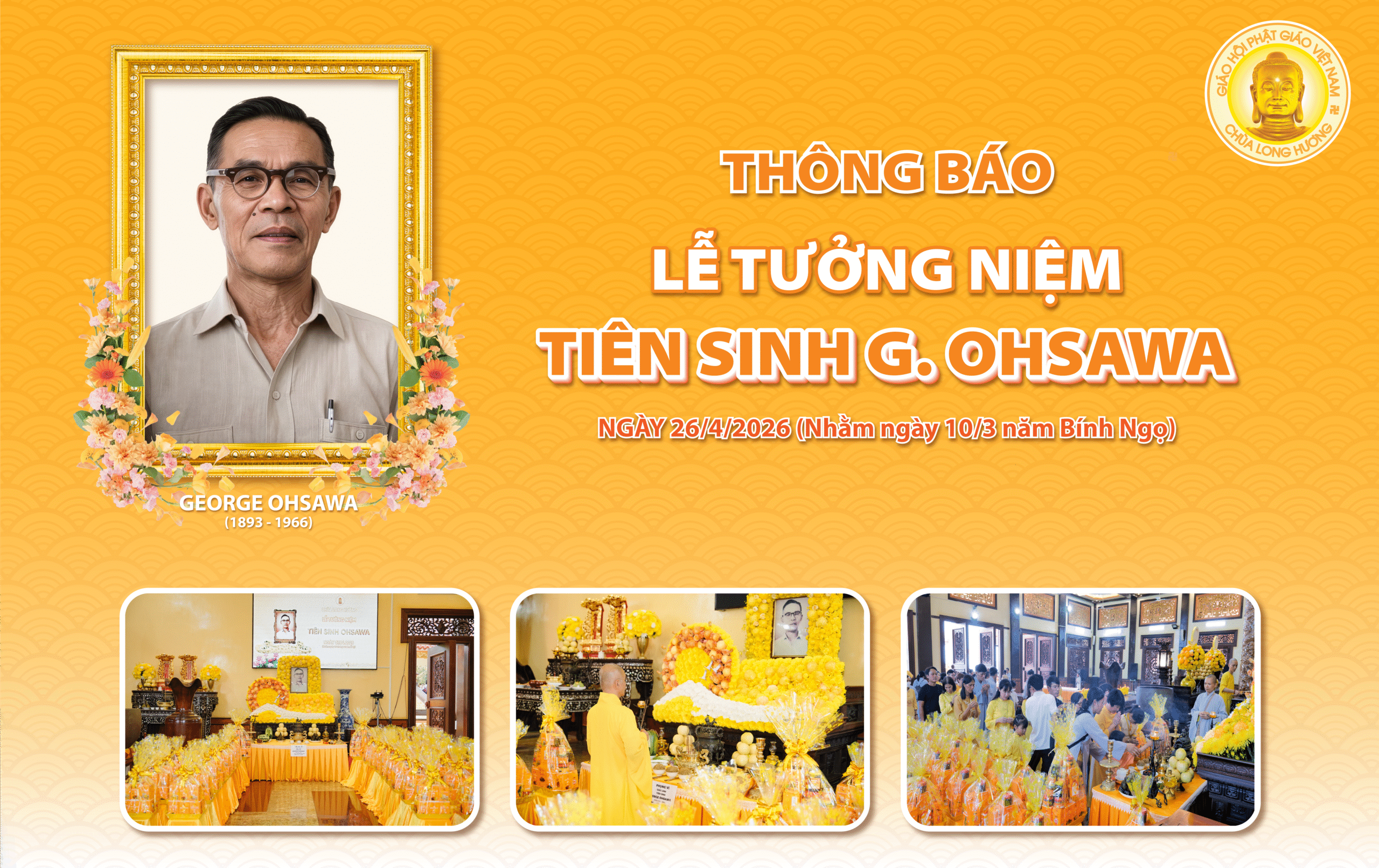 THÔNG BÁO LỄ GIỖ TIÊN SINH OHSAWA – NĂM BÍNH NGỌ