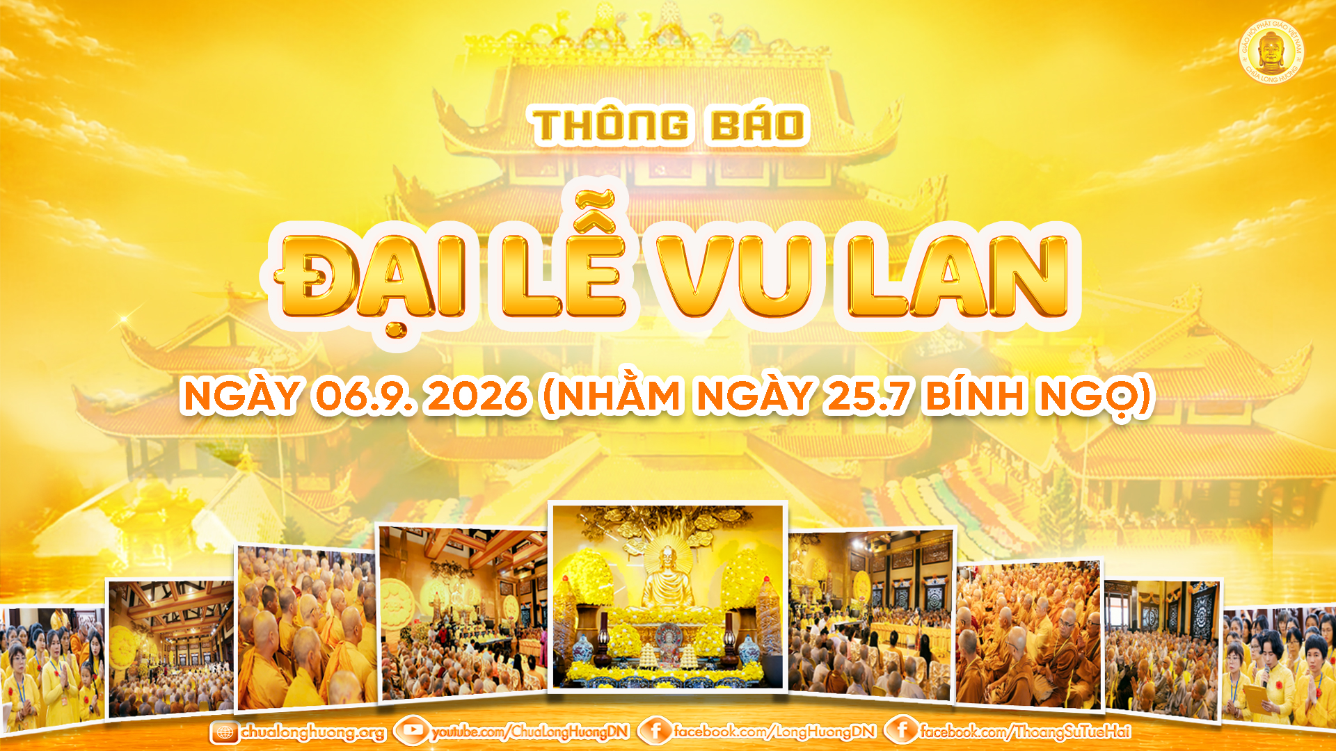 THÔNG BÁO “ĐẠI LỄ VU LAN” NĂM BÍNH NGỌ 2026
